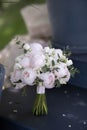 Beauty wedding bouquet made from light pink peonies. Wedding floristic Royalty Free Stock Photo