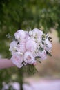 Beauty wedding bouquet made from light pink peonies. Wedding floristic Royalty Free Stock Photo