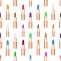 Beauty woman care lipstick color seamless pattern eps10