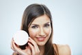 Beauty woman face. Cosmetic skin care.