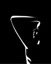 Beauty Woman Face silhouette in contrast backlight. Vector. Illustration. Royalty Free Stock Photo