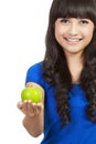 Beauty woman with green apple Royalty Free Stock Photo