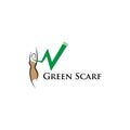 Beauty woman with green Scarf Shawl Logo, good for fashion logo vector illustration