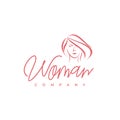 Beauty Woman Hair Facial Care Salon Therapy Spa logo design Royalty Free Stock Photo