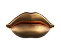 Beauty woman lips with Golden Fashion Lipstick Makeup. Cosmetic, Fashion Make-Up Concept