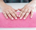 Beauty woman nails - woman hand care - hands and spa relaxing Royalty Free Stock Photo