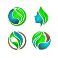 Beauty, woman, nature and healty logo