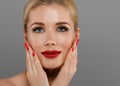 Beauty Woman with Perfect Makeup. Beautiful Professional Holiday Royalty Free Stock Photo