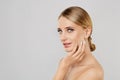 Beauty woman with perfect skin. Applying makeup concept. Royalty Free Stock Photo