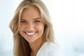 Beauty Woman Portrait. Girl With Beautiful Face Smiling Royalty Free Stock Photo