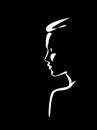 Beauty Woman silhouette in contrast backlight. Vector. Illustration. Royalty Free Stock Photo