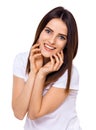 Beauty woman smiling close-up. Royalty Free Stock Photo