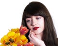 Beauty Woman with Spring Flower Royalty Free Stock Photo