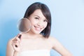 Beauty woman take magnifying Royalty Free Stock Photo