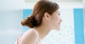 Beauty woman wash her face Royalty Free Stock Photo