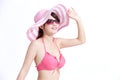 Beauty woman wear bikini happily Royalty Free Stock Photo