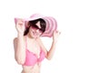 Beauty woman wear bikini happily Royalty Free Stock Photo