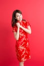 Beauty woman wear cheongsam