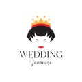 Beauty women face wedding indonesian culture logo design vector graphic symbol icon illustration creative idea