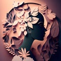 Beauty Women Paper Cut. Generative AI