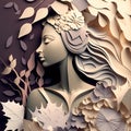 Beauty Women Paper Cut. Generative AI