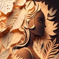 Beauty Women Paper Cut. Generative AI