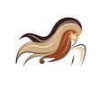 Beauty women`s long hair colour logo