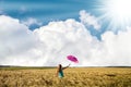 Beauty young girl outdoors enjoying nature. Beautiful teenage mo Royalty Free Stock Photo