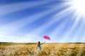 Beauty young girl outdoors enjoying nature. Beautiful teenage mo Royalty Free Stock Photo