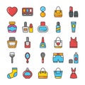 Beauty And Fashion Colored Vector Icons Set 4 Royalty Free Stock Photo