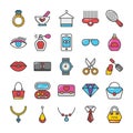 Beauty And Fashion Colored Vector Icons Set 2 Royalty Free Stock Photo
