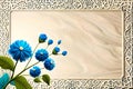 Beautyful blue flowers on a frame - card for gratulations Royalty Free Stock Photo