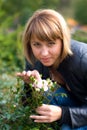 Beautyful girl and roses Royalty Free Stock Photo