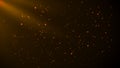 Beautyful gold particles abstract background with shining golden Floating Dust Particles Flare Bokeh star on Black Background in S