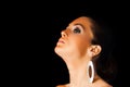 Beautyful woman showing perfect suntan on her face and neck Royalty Free Stock Photo