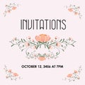 Wedding invitation with flower design