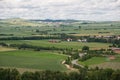 Beautyful landscape with cultivated lands and small villages