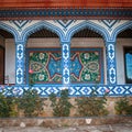 Beautyful mosaic arc entrance of arabic house Royalty Free Stock Photo