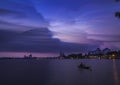 Beautyful sky and dramatic clouds on the lake. Peace