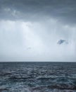 Beautyfull lonely cloud on a rainy day above the sea Royalty Free Stock Photo