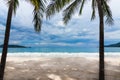 beautyfull white sandy beach emerald sea water and blue sky at Patong beach the most famous tourist attraction on Phuket Island Royalty Free Stock Photo