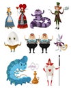 Alice in wonderland characters collection Royalty Free Stock Photo