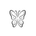 Beautyiful butterfly illustartion vector black outline
