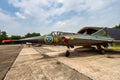 BEAUVECHAIN, BELGIUM - JUL 3, 2010: Former Swedish Air Force Saab 35 Draken fighter jet aircraft on the tarmac of Beauvechain