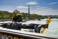 Pont Alexandre III with Eiffel tower on the background in the center of PAris, France