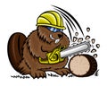 Beaver icon with chainsaw.