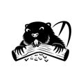 Beaver black sign. Royalty Free Stock Photo