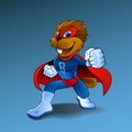 Super beaver in costume character isolated.