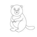 Beaver for coloring book