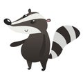 Cute cartoon badger illustrated. Vector badger